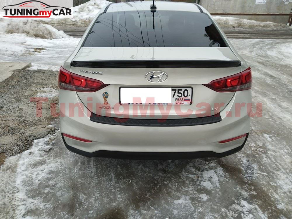 Накладка на задний бампер для Hyundai Solaris седан 2017-
