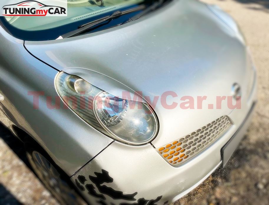 Реснички на фары для Nissan March K12 2002-2010