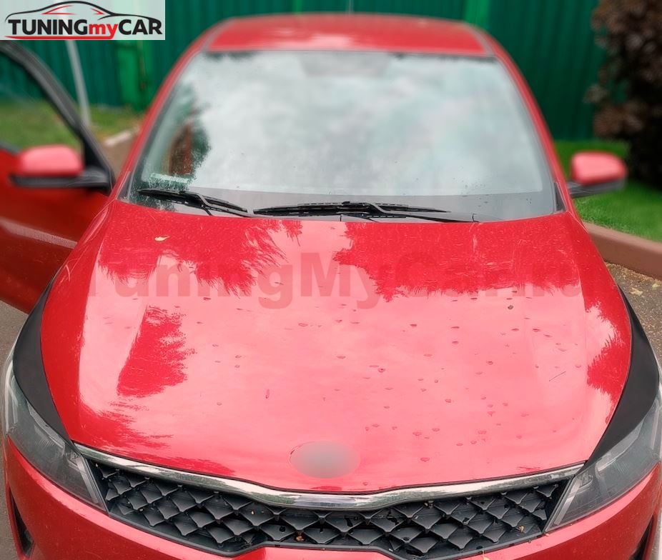 Накладки на передние фары (реснички) KIA Rio IV (седан) 2020-