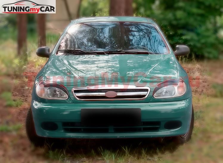 Накладки на передние фары (реснички) для Chevrolet Lanos 2005-2009