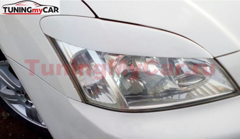 Реснички на фары для Toyota Allex, Runx 2003- простая и рестайлинговая оптика