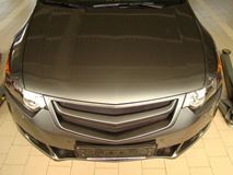 Планка в решетку радиатора "SPORT" для Honda Accord VIII 2008- / Acura TSX (CU2)var №2 без логотипа Honda