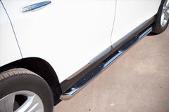 Пороги труба D76 с накладками (вариант 1) для Toyota Highlander 2010-2013
