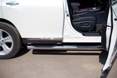 Пороги труба D76 с накладками (вариант 1) для Toyota Highlander 2010-2013