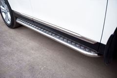 Пороги труба D42 с листом для Toyota Highlander 2010-2013