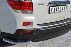 Защита заднего бампера уголки D63 для Toyota Highlander 2010-2013