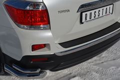 Защита заднего бампера уголки D76/42 для Toyota Highlander 2010-2013