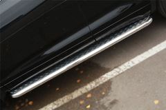 Пороги труба D63 с листом для Toyota Highlander 2014-