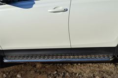 Пороги труба D42 с листом для Toyota Rav4 2013-2015