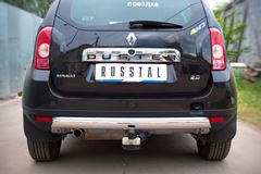 Защита заднего бампера D75х42 овал для Renault Duster 4x4 2011-