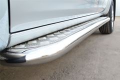 Пороги труба D63 с листом для Volkswagen Amarok 2013-