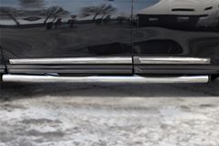 Пороги труба D76 с накладкой (вариант 3) для Nissan Pathfinder 2014-