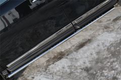 Пороги труба 120х60 овал с проступью для Nissan Pathfinder 2014-