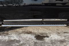 Пороги труба D42 с листом для Nissan Pathfinder 2014-