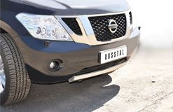 Защита переднего бампера D75х42 (дуга) для Nissan Patrol 2010-2013