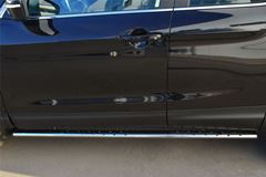 Пороги труба 75х42 овал с проступью для Nissan Qashqai 2014-