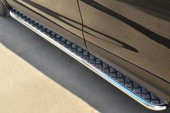 Пороги труба D42 с листом для Nissan Qashqai 2014-