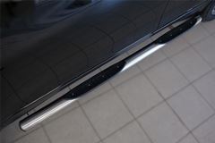 Пороги труба D76 с накладкой (вариант 3) для Nissan X-Trail 2015-