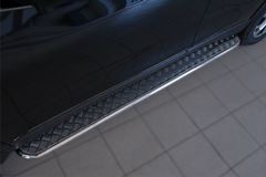 Пороги труба 75х42 овал с проступью для Nissan X-Trail 2015-