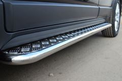 Пороги труба D42 с листом для Opel Antara 2012-