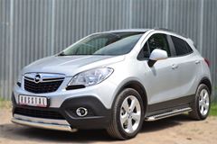 Защита переднего бампера 75х42 (дуга) для Opel Mokka 2013-