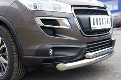 Защита переднего бампера D76/63 (дуга) для Peugeot 4008 2012-
