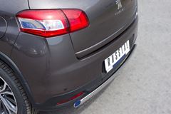 Защита заднего бампера D75х42 овал для Peugeot 4008 2012-