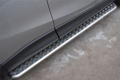 Пороги труба D42 с листом для Mazda CX-5 2011-