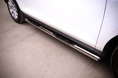 Пороги труба D76 с накладками (вариант 2) для Mazda CX-7 2010-2013