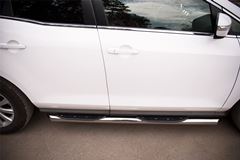 Пороги труба D76 с накладками (вариант 1) для Mazda CX-7 2010-2013