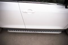 Пороги труба D42 с листом (Лист нерж, проф. нерж) (Вариант3) для Mazda CX-7 2010-2013