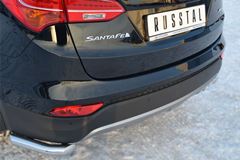 Защита заднего бампера уголки D63 для Hyundai Santa Fe 2012-2015
