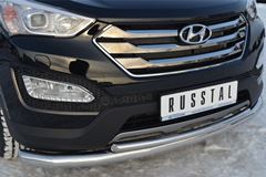 Защита переднего бампера D76 (секции) / D42 (дуга) для Hyundai Santa Fe 2012-2015