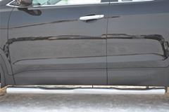 Пороги труба D76 с накладкой (вариант 3) для Hyundai Santa Fe 2012-2015