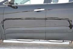 Пороги труба D76 с накладкой (вариант 1) для Hyundai Santa Fe 2012-2015