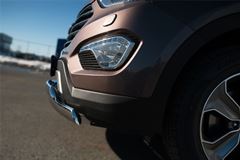 Защита переднего бампера D74х42 (дуга) D75х42 (дуга) для Hyundai Santa Fe Grand 2014-