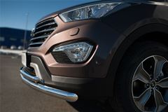 Защита переднего бампера D63 (секции) D42 (дуга) для Hyundai Santa Fe Grand 2014-