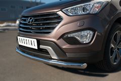 Защита переднего бампера D63 (секции) для Hyundai Santa Fe Grand 2014-