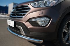 Защита переднего бампера D63 (секции) для Hyundai Santa Fe Grand 2014-