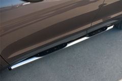Пороги труба D76 с накладкой (вариант 2) для Hyundai Santa Fe Grand 2014-