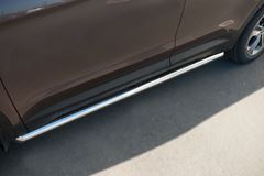Пороги труба D63 (вариант 3) для Hyundai Santa Fe Grand 2014-