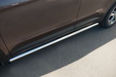 Пороги труба D63 (вариант 2) для Hyundai Santa Fe Grand 2014-