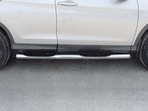 Пороги труба D76 с накладкой (вариант 3) для Honda CR-V 2015