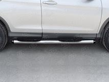 Пороги труба D76 с накладкой (вариант 2) для Honda CR-V 2015