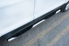 Пороги труба D76 с накладкой (вариант 3) для Ford Ecosport 2014-