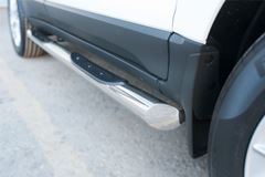 Пороги труба D76 с накладкой (вариант 1) для Ford Ecosport 2014-
