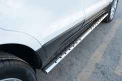 Пороги труба 75х42 овал с проступью для Ford Ecosport 2014-