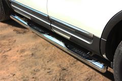 Пороги труба D76 с накладкой (вариант 3) для Ford Explorer V 2012-