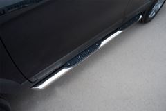 Пороги труба D76 с накладками (вариант 1) для Chevrolet Captiva 2011-2013