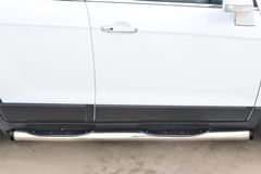 Пороги труба D76 с накладкой (вариант 2) для Chevrolet Captiva 2013-